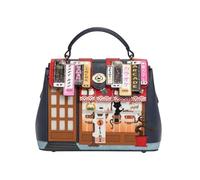 Vendula London Mini Borsa Grace, Design Sushi, Pelle Vegana, Nero e Rosso, con Dettagli Cuciti a Mano, Tracolla Regolabile, 18x24x10.5cm