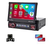 VENEKA 1Set Elettrico Flip Out Touch Screen Autoradio 1Din Car Stereo Wireless CarPlay Android Auto