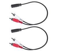 VENEKA 2 pezzi 3,5 mm stereo femmina su 2 RCA AV adattatore audio Aux