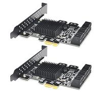VENEKA 2X 88SE9215 Chip 8 Porte SATA 3.0 a PCIe Scheda di espansione PCI Adattatore SATA 3 Convertitore con dissipatore di calore per HDD
