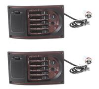 VENEKA 2X Chitarra Acustica Preamplificatore A 5 Bande Eq Tuner Piezo Pickup