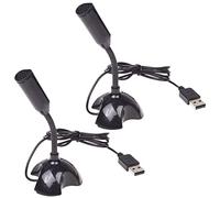 VENEKA 2X Microfono USB Web Flexible Noise Annullamento Microfono per PC Computer Computer Portatile - Nero