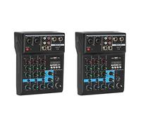 VENEKA 2X Mixer Bluetooth Professionale A 4 Canali Mixaggio Audio con Effetto Riverbero