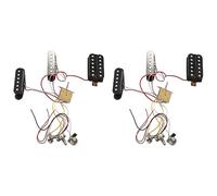 VENEKA 2X Pickup per Chitarra Elettrica Cablaggio Interruttore Un 5 Vie Precablato Controllo 2T1V Pickup SSH per Il Nero