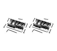 VENEKA 2X Ponte per Basso Elettrico Hardtail Un 4 Corde per Basso Jazz Di Precisione JB Style Basso, Cromato