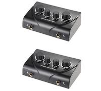 VENEKA 2X Portable Dual Mic Input Audio Mixer Audio per Amplificatore E Microfono Karaoke Ok Mixer Nero Spina Europea