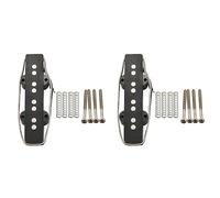 VENEKA 2X Professionista Basso Elettrico Tipo Aperto Pickup Ponte Silenzioso per 4 Corde Jazz Bass Jb Style, Nero 92X18,3mm