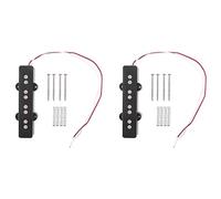 VENEKA 2X Professionista Basso Elettrico Tipo Aperto Pickup Un Ponte Silenzioso per Jazz Bass Jb Style Un 4 Corde, Nero 95X18,3mm