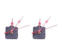 VENEKA 2X Replacement Orologio da Parete DIY Parti Riparazioni Movimento Pendolo Meccanismo Orologio Al Quarzo Motore con Kit E Raccordi (Nero Rosso)