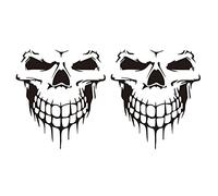 VENEKA 2X Sticker Auto Auto Tatuaggio Teschio Scheletro Biger (Nero)