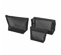 VENEKA 3PZ / Set Mesh Clear Clear Cosmetic Bag Beauty Wash Bags Makeup Case Travel