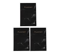 VENEKA 3X Fashion Ladies Men Passport Case Pu Marmo Documenti da Viaggio Porta Carte di Credito Portafoglio Piccolo Borsa Borsa Nera