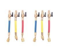 VENEKA 6PZ R134A R410A R22 R12 800 Psi Set Manometri Refrigerati Un/C Tubo di Carico Refrigerante Alta Pressione Hvac Tubi di Carico Refrigerante Set con Valvola Un Sfera