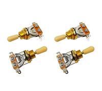VENEKA Chitarra metrica a 3 vie a scelta breve acquirente per il suono acquirente selezione Lp accessori per chitarra elettrica, oro e beige (Un pacchetto di 4 pezzi)