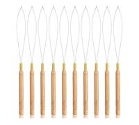 VENEKA Infila Ago Ad per Extension per Capelli, Gancio di Trazione, Infila Ago con Manico In Legno, Infila Perline per Extension per Capelli