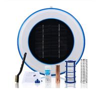 VENEKA Ionizzatore solare per piscina, ionizzatore in rame e argento, purificatore per piscina, resistenza alle alghe e a basso cloro, purificatore per nuoto all'aperto (bianco)
