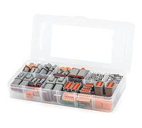 VENEKA Kit di connettori Deutsch DT grigi da 188 pezzi con 16 contatti solidi in configurazioni a 2, 3, 4, 6, 8 e 12 pin, connettori automobilistici