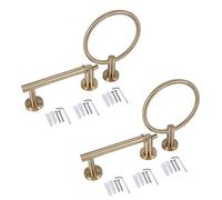 VENEKA Set di accessori per il bagno Set di 6 pezzi in acciaio inox spazzolato oro set di ferramenta anello asciugamano gancio accappatoio