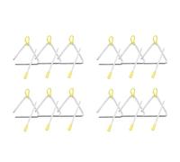 VENEKA Set di Strumenti Musicali Un Triangolo, Strumento Musicale per Bambini Un Percussione Un Triangolo con, Confezione da 12, Triangolo da 4 Pollici