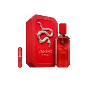 Veneno Scarlet Eau de Parfum 100 ml - Profumo arabo unisex a lunga durata, con atomizzatore ricaricabile, fragranza orientale fruttato con note di fragola, caramello, pelle e vaniglia (veleno scarlet)