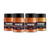 VENEQU BBQ DRY RUBs Gourmet Set #1 (150gr x 4 RUBs) Made in Italy | 1 x Pork Rub, 1 x Chicken Rub, 1 x Beef Rub e 1 Fish Rub
