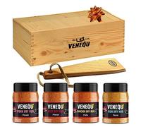 VENEQU BBQ GIFT BOX #3 | Cassetta Gourmet (150gr x 4 RUBs) Made in Italy | 1 x Pork Rub, 1 x Chicken Rub, 1 x Beef Rub e 1 x Fish Rub