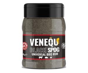 VENEQU BLACK SPOG BBQ DRY RUB 150 gr | BLACK SPOG BBQ RUB 150gr | Mix di spezie per Barbecue Universale | Perfetto per Beef Ribs, Brisket | Marinatura a secco di alta qualità 100% | Made in Italy