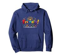 Venerdì! Celebrazione Colorata per i guerrieri del fine Settimana Felpa con Cappuccio, Unisex per Adulti, Navy, M