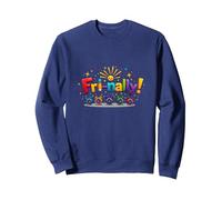 Venerdì! Celebrazione Colorata per i guerrieri del fine Settimana Felpa, Unisex per Adulti, Navy, L