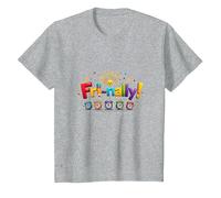 Venerdì! Celebrazione Colorata per i guerrieri del fine Settimana Maglietta, Bambini, Grigio Melange, 8 Anni