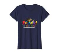 Venerdì! Celebrazione Colorata per i guerrieri del fine Settimana Maglietta, Donna, Navy, XXL