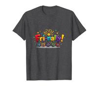 Venerdì! Celebrazione Colorata per i guerrieri del fine Settimana Maglietta, Uomo, Grigio Scuro, 5XL