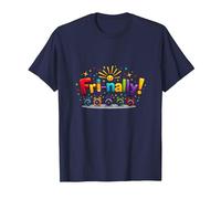 Venerdì! Celebrazione Colorata per i guerrieri del fine Settimana Maglietta, Uomo, Navy, M