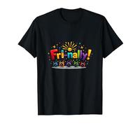 Venerdì! Celebrazione Colorata per i guerrieri del fine Settimana Maglietta, Uomo, Nero, 4XL
