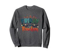 Venerdì = libertà: festeggia la liberazione del fine Settimana Felpa, Unisex per Adulti, Grigio Scuro, XXL
