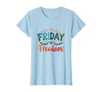 Venerdì = libertà: festeggia la liberazione del fine Settimana Maglietta, Donna, Celeste, 3XL