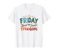 Venerdì = libertà: festeggia la liberazione del fine Settimana Maglietta, Uomo, Bianco, 3XL