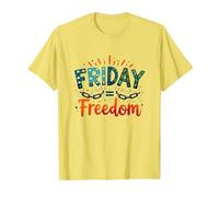 Venerdì = libertà: festeggia la liberazione del fine Settimana Maglietta, Uomo, Limone, 3XL