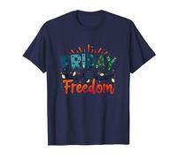 Venerdì = libertà: festeggia la liberazione del fine Settimana Maglietta, Uomo, Navy, 3XL