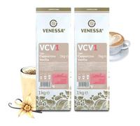 VENESSA Cappuccino Vanilla VCV1 caffè istantaneo con note di vaniglia, confezione da 2 x 1 kg, caffè solubile con sapore di vaniglia, aromatico, cremoso, per tutte le macchine da caffè automatiche
