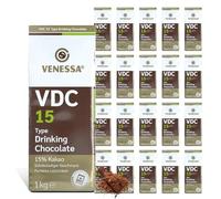 Venessa Cioccolato VDC 15, 20 x 1 kg, per clienti d'affari, 15% di cacao e latte di alta qualità, polvere di cacao solubile per gastro, leggermente dolce, piacevole, adatto a tutte le macchine da