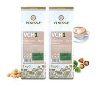 VENESSA VCH 1 Cappuccino Nocciola, 2 confezioni da 1 kg, caffè solubile con sapore di nocciola, aromatico cremoso, tutte le macchine da caffè Vending & Office