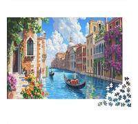 Venezia Città d'acqua Puzzle Impossibili 1000 Pezzi Canale Decorazione Per La Casa. Rilassamento E Intelligence Per Adulti E Bambini Da 12 Anni 1000pcs (75x50cm)