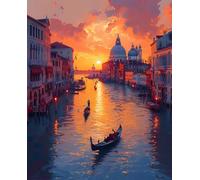 Venezia Diamond Painting Kit Completo, Diamond Painting Barca Pittura Diamante Adulti Bambin, DIY 5D Diamantini Crystal Art Disegni con Perline da Attaccare Kit per Decorazione Casa 20x30cm z-3979