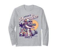 Venezia Florida Paradise Alligator Retro Style Design Maglia a Manica