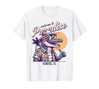 Venezia Florida Paradise Alligator Retro Style Design Maglietta