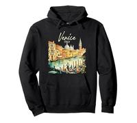 Venezia Gondola Italia Viaggio Souvenir Acquerello Felpa con Cappuccio