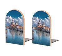 Venezia Gran Canal Basilica Santa Maria Italia fermalibri in legno antiscivolo decorativo porta libri per mensole 1 paio