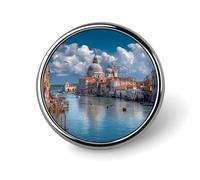 Venezia Gran Canal Basilica Santa Maria Italia Spille rotonde Spille da colletto per abiti e cappotti Accessori