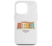 venezia, italia burano, isola, colorito, case, illustrazione Custodia per iPhone 13 Pro